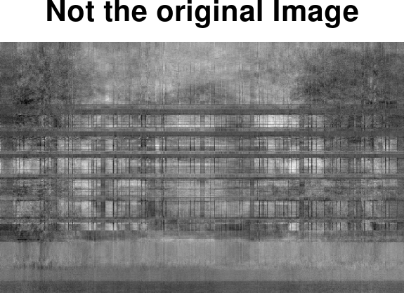 It seems our reconstructed image (gr) is not identical to the original (g). Altough it looks similar, something has gone wrong…